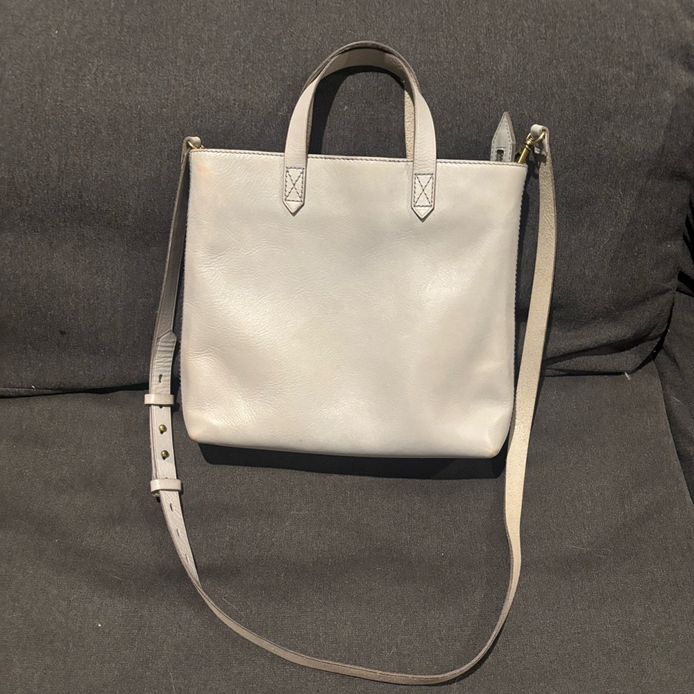 Madewell Leather Zip top Transport Tote Bag